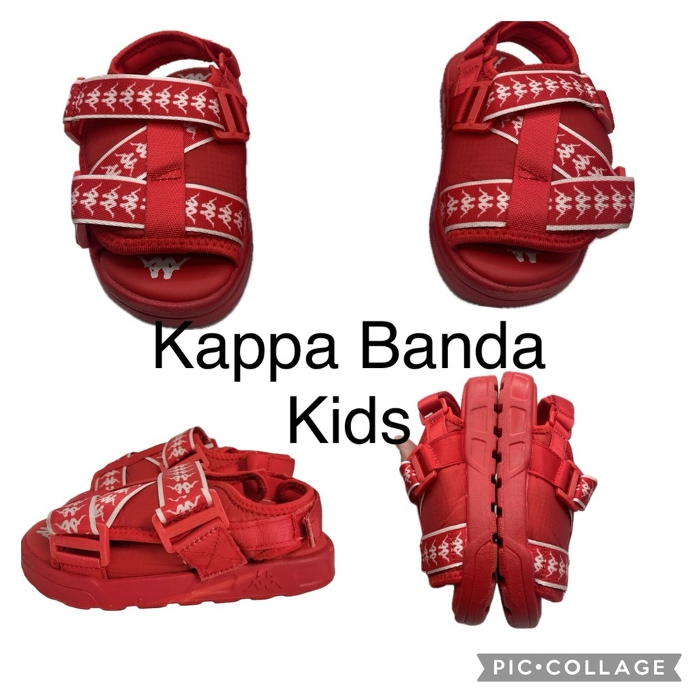 (S4) Kappa‎ Banda Kids unisex Red sandals slip-on shoes size 11/12
